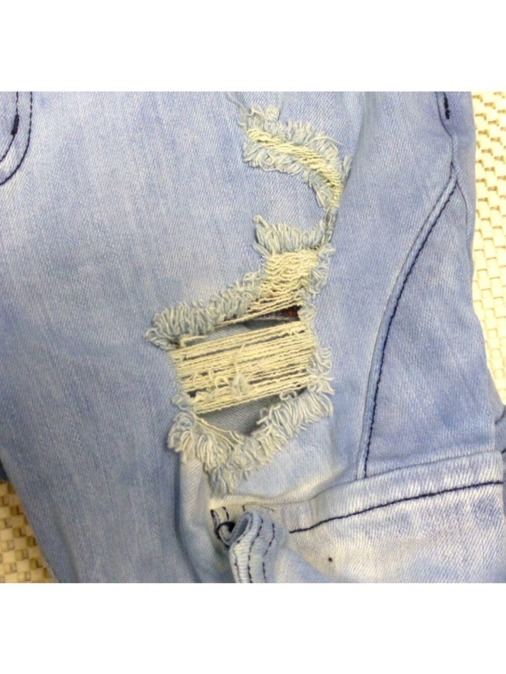 Rockstar Original Trashed Light Blue Distressed Flare Jeans RSM205 30x36 Cargo P - Picture 10 of 16